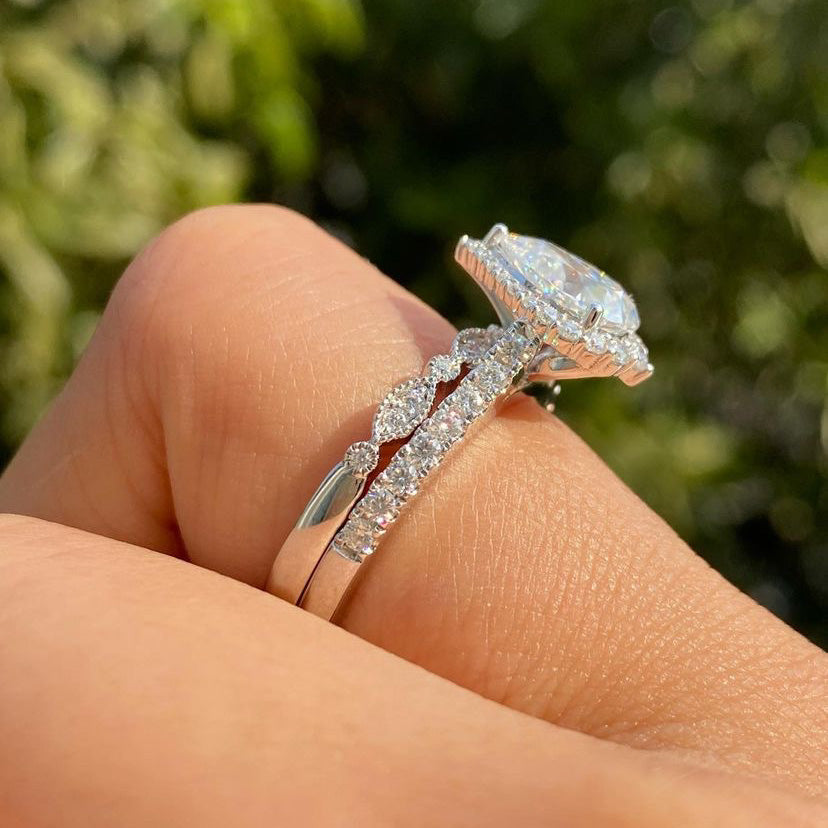 Moissanite pave store wedding band